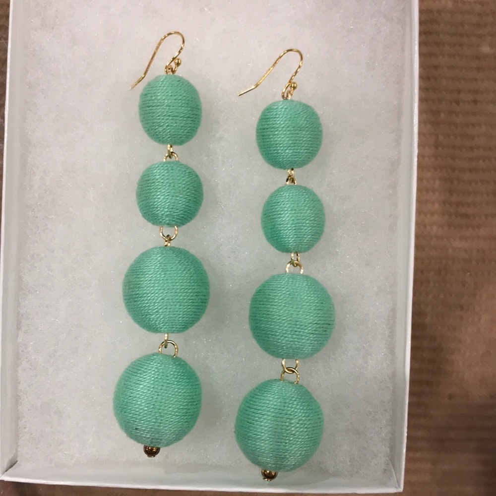 Sea foam green bauble earrings